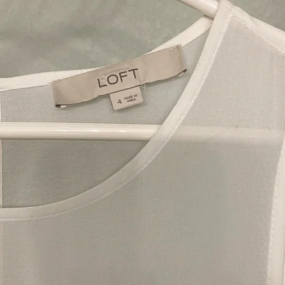 Loft Navy dress with sheer top A line size 4 - Picture 4 of 6